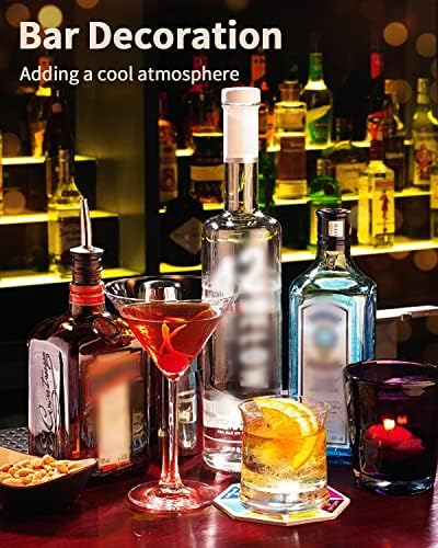 Bar Decor Lights, 24 Pack RGB LED Coaster, 7-Color Coaster Lights - Image 4