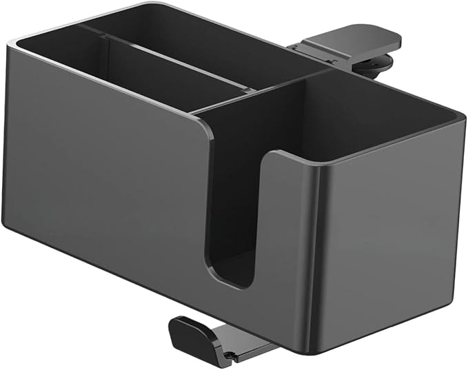 4 in 1 Desk Cup Holder,Desktop Unit Clamp on with Headphone Hanger and Storage Space, Black - Image 6