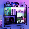 ELECWISH 34" Gaming Floating Shelves for Wall, LED Display Rack, Black by ELECWISH