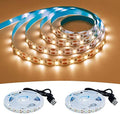 USB LED Strip Warm White 3000K 5V USB Powered 13.12ft/4M(2pcs x 6.6ft) by GOMING