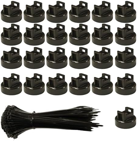 Magnetic Cable Zip Tie Mounts, 25 Pcs Magnets with 100 Pcs Cable Zip Ties, Multipurpose Cable Holder Magnets Magnetic Wire Management Bases with Heavy Duty Zip by Unknown