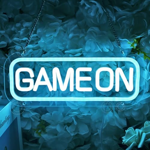 SYLHOME Game On Led Neon Light Sign Game Room Bedroom Man Cave Wall Decor - Image 6