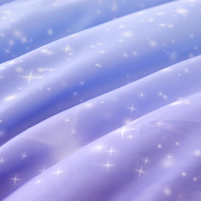 3PCS Girls Comforter Sets Full,Galaxy Bedding Set,Pink and Purple Bedding Set,Full Comforter Set for Girls - Image 2