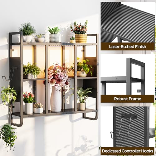 MAHANCRIS Gaming Floating Shelf with LED Lights, Wall Display Shelf - Image 4