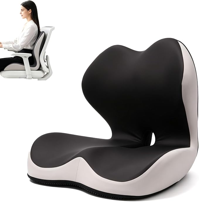 Breathable Ergonomic Memory Foam Seat Cushion & Lumbar Support Pillow, X-Large L-Shaped Coccyx Cushion with Tailbone Hollow, Pain Relief Pad, Ideal for Office Chair, Car, Gaming Chair & Wheelchair - Image 8