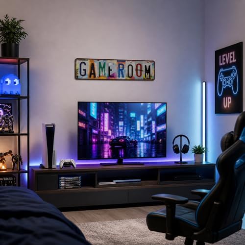 Game Room Vintage Metal Tin Sign, License Plate Style Wall Decor, Colorful Retro Design 4×16 Inch (26001) - Image 4