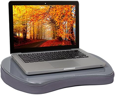 Sofia + Sam Mini Lap Desk with Memory Foam Cushion | Handle | Fits Laptops Up to 15" | Work from Home | Silver | Portable Travel Desk | Reading Writing and Coloring by Sofia+%2B+Sam