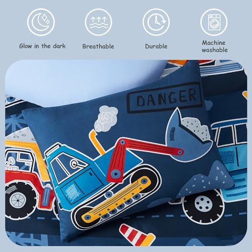 Twin Bedding Sets for Boys - 5 Pieces Truck Bedding Twin Comforter Set - Image 6