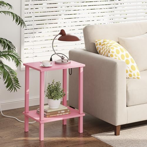 TUTOTAK End Table with Charging Station, Side Table Set of 2, Nightstand - Image 2