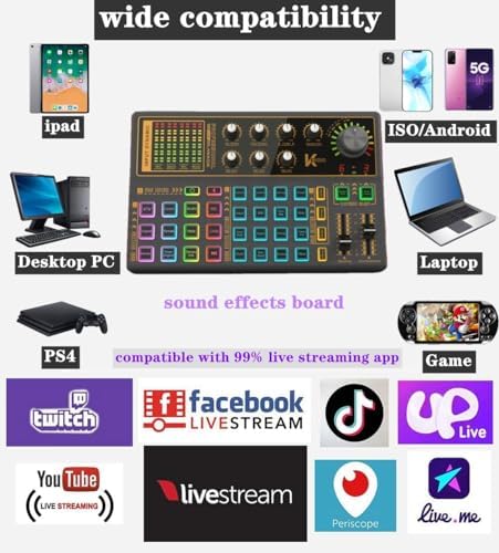 sktome Podcast Equipment Bundle, K300 Sound Card with Podcast Microphone, Audio Interface for Music Recording Karaoke Singing Broadcast (AM200-K300S2) - Image 6