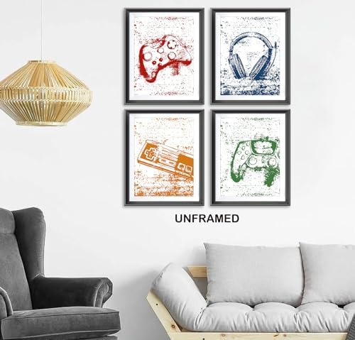 Retro Video Game Gaming Poster Prints for Home Boys Room Playroom Decor,Black And White Video Game Decorations Prints Wall Art Unframed 4pcs 12x16inches,Gift for Gamer Boys Gaming Love (12x16) - Image 2
