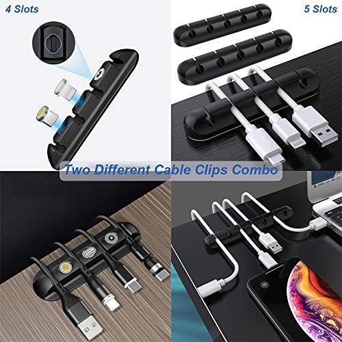 OCYCLONE Cell Phone Stand + 2 PCS Cable Organizer, Angle Height Adjustable iPhone Stand for Desk, Foldable Cell Phone Holder Tablet Stand Compatible with 4.7"-13" Phone Tablet - Image 3