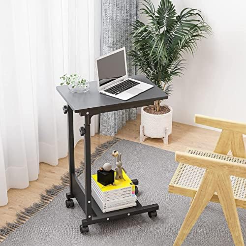 TigerDad Adjustable Height C Table Sofa Side Bedside Table with Wheels, Hospital Bed Table Rolling Tray with Storage, Mobile Computer Desk Laptop Table for Home Use - Image 6