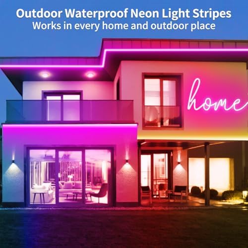 segrass 16.4FT Led Neon Rope Lights Control with App/Remote,Flexible Led Rope Lights,Multiple Modes,IP65 Outdoor RGB Neon Lights Waterproof,Music Sync Gaming Led Neon Strip Lights for Bedroom Décor - Image 5