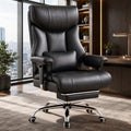 COMHOMA Big and Tall Office Chair,Heavy Duty Gaming Chair with Foot Rest and Wide Pocket Spring Cushion Reclining Height Adjustable for Home Office Work, Comfy Pu Leather Black by ComHoma