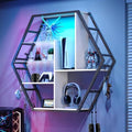 Saudism Large Gaming Room Storage Shelf, Hexagon Wall Mounted Display Shelf by Saudism