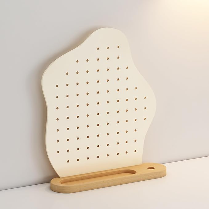 Desk Pegboard Gaming Desk Organizer Desk Back Panel, Solid Wood Base Pegboard, Storage Rack with Pegboard Hook, for Office Dormitory Home Desk(33.2 * 39.4cm) by Unknown