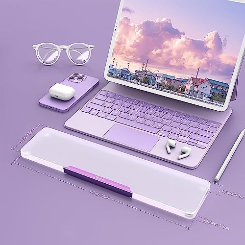 Acrylic Keyboard Wrist Rest - Wrist Support for Keyboard CNC Aluminum Alloy Customized Logo - Keyboard Pad Home & Office - Keyboard Wrist Pad with Anti-Slip Mat for 60% Compact Keyboard,Purple - Image 4