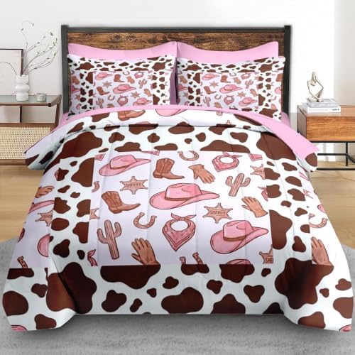 Pamnest Twin Comforter Set with Sheets, 5 Pieces Western Cowgirl Bedding - Image 3