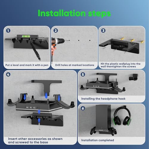 RGB Wall Mount for Xbox Series X -Sturdy Shelf Holder Load Up 10Kg - Image 5