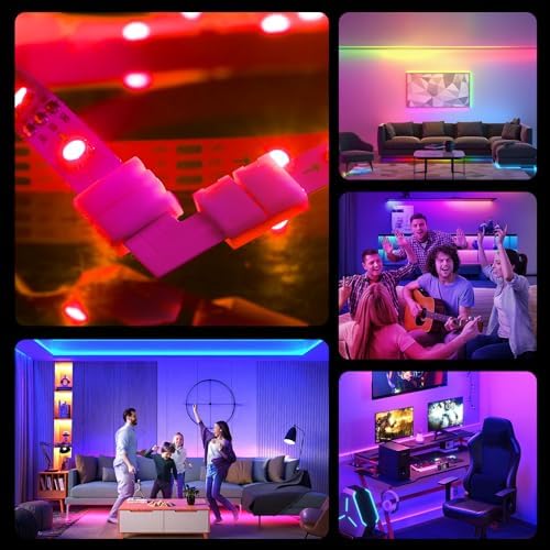 10Packs 3-Pin L Shape RGB LED Light Strip Connectors 10mm Unwired Gapless Solderless Adapter Terminal Extension - Image 6