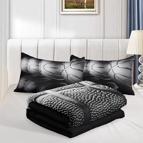 6 PCS Basketball Bedding Sets,Basketball Comforter Set for Boys,Kids Beddings Sets for Boys,Full Size Bedding Sets for Boy,Bed in A Bag with Sheets(Full-6 Pieces) - Image 5