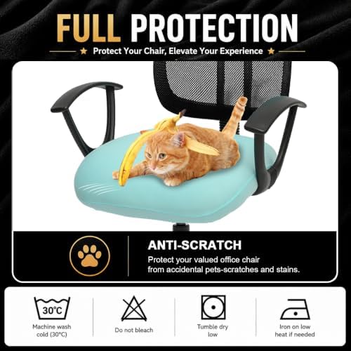 DIVA EN CAMINO DEC Universal Spandex Computer Chair Slipcover - Stretchable Desk Office Chair Seat Cushion Covers - Removable Washable Cushion Protectors for Dogs, Cats, Pets - Image 5