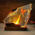 Epoxy Fire Dragon Resin Lamp, Handmade Resin Night Light with USB Port by MASDEC