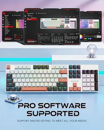 Redragon Wireless Mechanical Gaming Keyboard, Tri Mode BT/2.4G/USB-C Hot Swappable Custom Keyboard, RGB Backlit Computer Gaming Keyboards, PBT Keycaps, Programmable for PC/Tablet,K671WBR-KS - Image 5