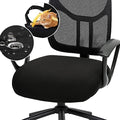 DIVA EN CAMINO DEC Water-Resistant Stretchable Desk Office Chair Seat Cushion Covers - Universal Spandex Computer Chair Slipcover - Removable Washable Cushion Protectors for Dogs, Cats, Black by DivaenCamino