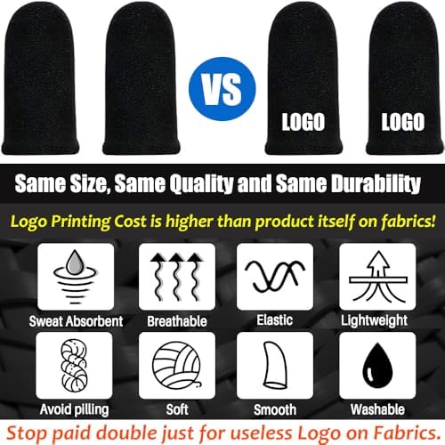 10 Pack Mobile Phone Gaming Finger Sleeves with Badge Keychain - Image 2