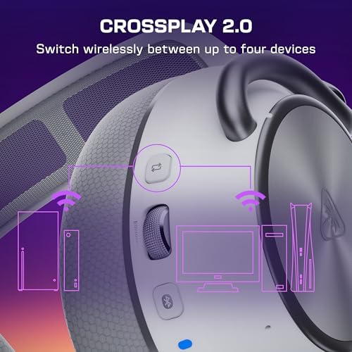 Turtle Beach Stealth Pro II Premium Wireless Gaming Headset for Xbox Series X|S, PS5, PS4, PC - Hi-Res Audio, Dolby Atmos, Active Noise Cancellation, Simultaneous Bluetooth, 24-bit Audio - White - Image 6