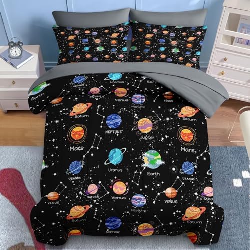 Nesker Full Comforter Set for Boys, 7 Pieces Galaxy Space Bedding for Kids - Image 3