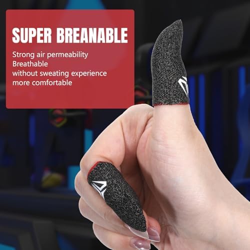 Qianyu 10 Pack Mobile Phone Gaming Finger Sleeves with Case Thumb Sleeve - Image 4