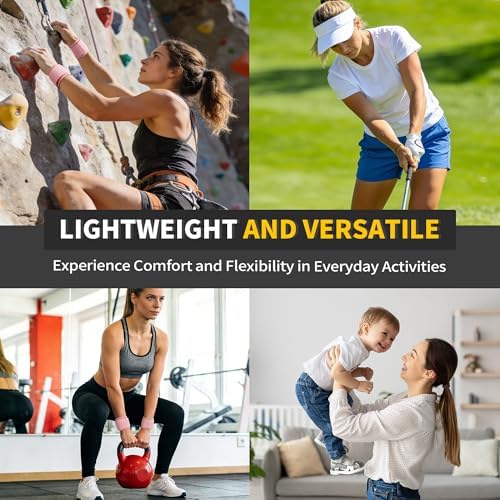 CAMBIVO 2 Pack Wrist Brace for Carpal Tunnel with wraps, Pink | Wrist Support, Adjustable Wrist Wraps for Weightlifting, Tendonitis, Pain Relief, Sleeping, Night, Gym, Neoprene, Both Hands - Image 7