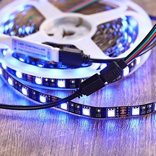 Honoson 6 Pieces 4 Pin RGB Extension Cable LED Strip Connector Cord Wire Cables Kit with 12 Pieces Pin Connector for 5050 3528 RGB LED Motorcycle Car Light Neon Strip Light(1.6、3.3 、6.6 ft,Black) - Image 6