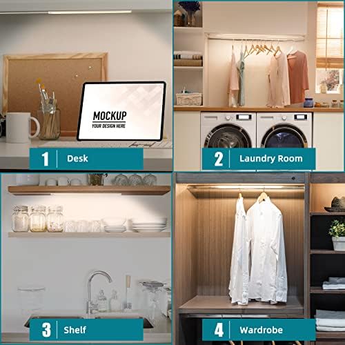 Plug-in Under Cabinet Lights Daylight White 4000K, Dimmable LED Under Cabinet Lighting, 6PCS x 12 Inch Under-Counter Light Fixtures with Memory Function, Under Counter LED Lights for Kitchen - Image 5