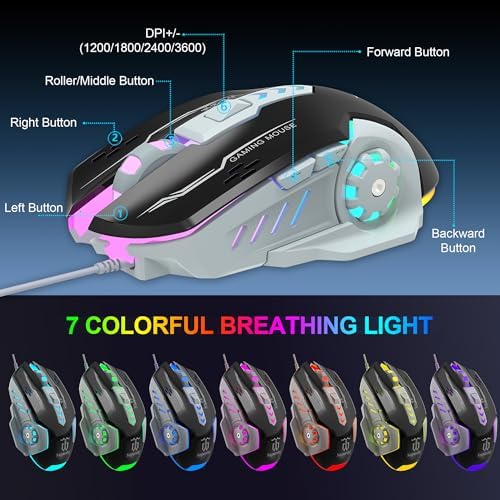 DGG Gaming Keyboard and Mouse, Headphones, Mouse pad Combo for PC Gamers - Image 6