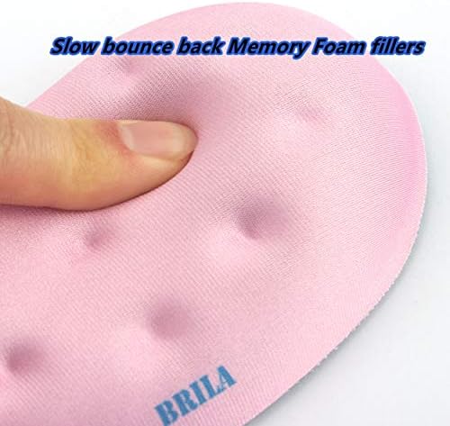 BRILA Ergonomic Memory Foam Mouse Wrist Rest Support Pad Cushion for Computer, Laptop, Office Work, PC Gaming - Massage Holes Design - Wrist Pain Relief (Pink Mouse Wrist Rest) - Image 5