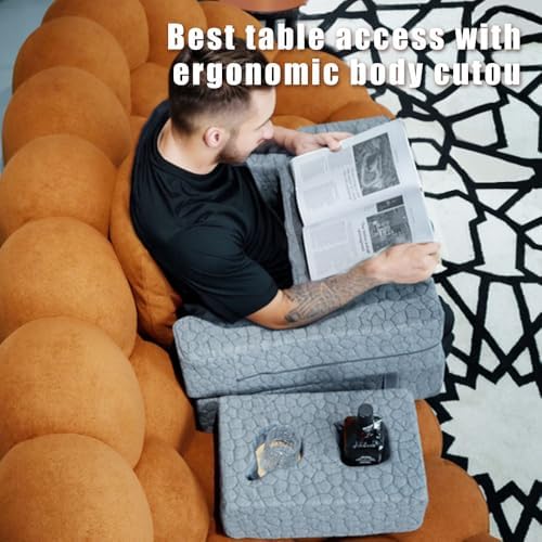 Bespilow Memory Foam Lap Desk Pillow for Adults - Extra Large Gaming Pillow for Lap, Laptop Couch Desk with Arm Rests & Independent Cup Holder, Ergonomic Bed Desk for Keyboard, Mouse & Working - Image 3