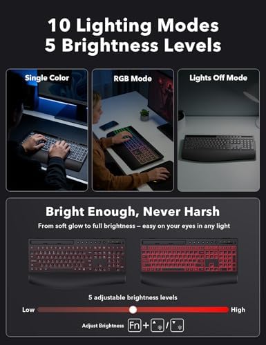 Trueque Wireless Keyboard and Mouse Combo, 4000mAh Battery, Wrist Rest - Image 4
