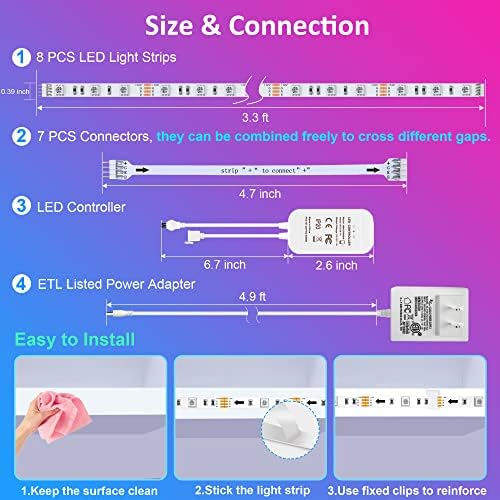 maylit 8 PCS 3.3FT Smart RGB Under Cabinet Lights Kit - Image 6