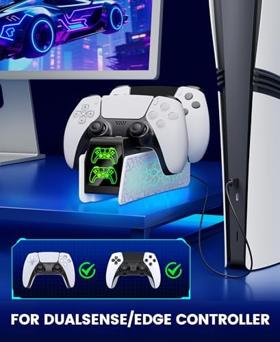 Charging Station for P S5 Controller, Fast DualSense Charger Dock with RGB Touch Control, Controller Indicator Light Stand Compatible with PlayStation 5 Dualsense Edge Accessories - Image 6