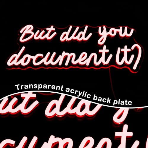 But Did You Document It Neon Sign For Wall Decor Dimmable Neon Led Sign for Bedroom Wall Light Red Neon Light Up Sign for Man Cave Decor Office Gym Living Room Decor Gifts for Boss Coworker - Image 7