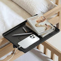 COOL-ANGLE Bedside Shelf for Bunk Bed & College Dorm, 13x9.5 Clamp-On Floating Nightstand with Hidden Storage & Cable Management, Fits Bed Rails up to 2.9", Black by COOL-ANGLE