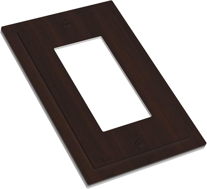 Decorative Outlet Covers Rustic Vintage Dark Brown Wood Grain 1 Gang Rocker Light Switch Covers Single Gfci Wall Plate Electrical Receptacle Switchplate Plug Faceplate for Farmhouse Decor - Image 3