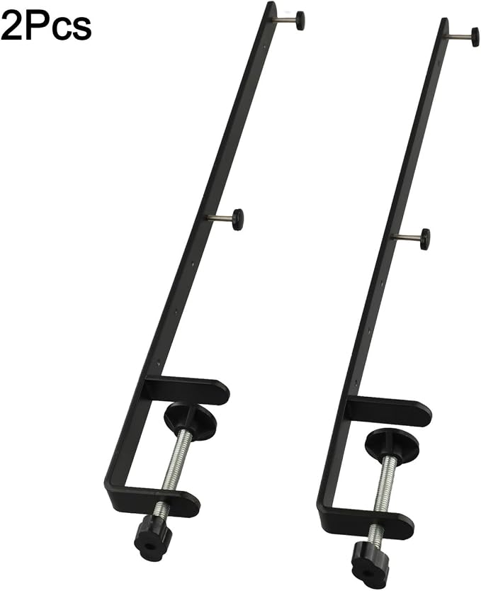 Desk Clamp Nailless Design For Pegboard And Desktop | Nailless Installation, Metal Construction, Office Gaming Kitchen Use, Fits 1-5.5cm Thickness, 2-pack Black Brackets - Image 6