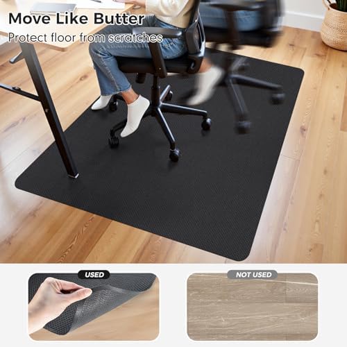 Sycoodeal Office Chair Mat for Hardwood & Tile Floor, 36" x 48" Computer Gaming Chair Mat for Rolling Chairs Non-Curve, Anti-Slip, Heavy Duty Floor Protector for Home Office (Black) - Image 4