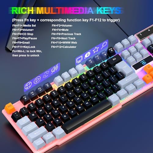 DGG Gaming Keyboard and Mouse, Headphones, Mouse pad Combo for PC Gamers - Image 4