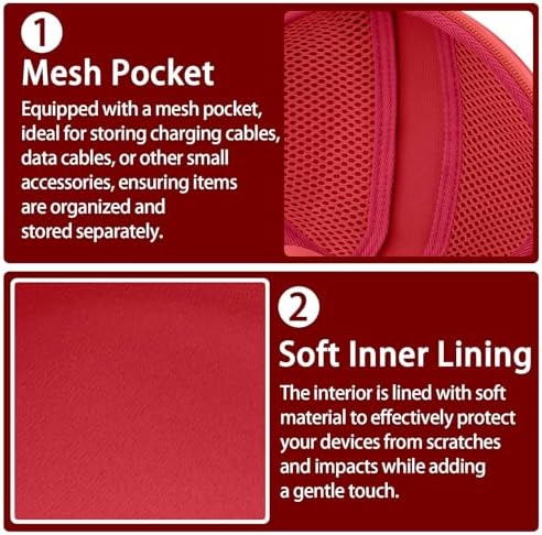 for Beats Studio Pro/Studio3/Solo4/Solo3 Headphones Hard Case, Red - Image 4